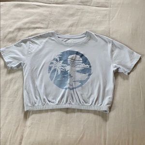 Hollister light blue cropped tee